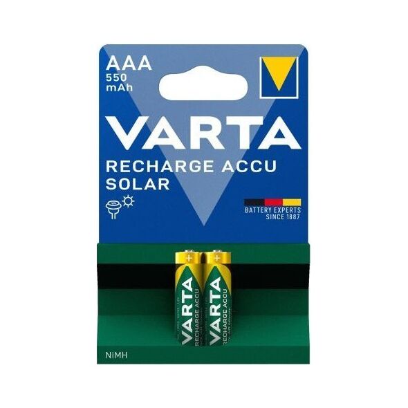 Μπαταρία Επαναφορτιζόμενη Varta AAA 550mAh NiMH Solar (2 τεμ.) 4008496808083 4008496808083 έως και 12 άτοκες δόσεις