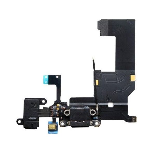 Καλώδιο Πλακέ Apple iPhone 5 με Επαφή Φόρτισης, Επαφή Hands Free & Μικρόφωνο Μαύρο (OEM) 0313010019 0313010019 έως και 12 άτοκες δόσεις