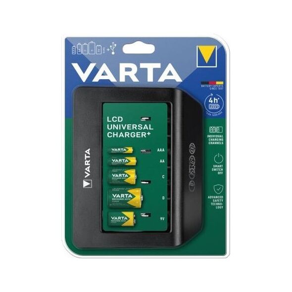 Φορτιστής Μπαταριών Varta Universal έως 5τεμ ΑΑ/ΑΑΑ/C/D/9V Μπαταρίες με Οθόνη LCD & Έξοδο USB 4008496988334 4008496988334 έως και 12 άτοκες δόσεις