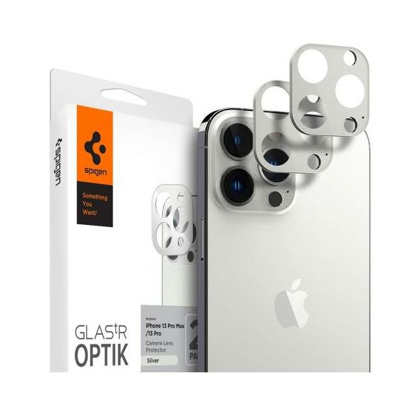 Tempered Glass Full Face Spigen Glas.tR Optik για Τζαμάκι Κάμερας Apple iPhone 13 Pro/ 13 Pro Max Ασημί (2 τεμ.) 8809811856392 8809811856392 έως και 12 άτοκες δόσεις