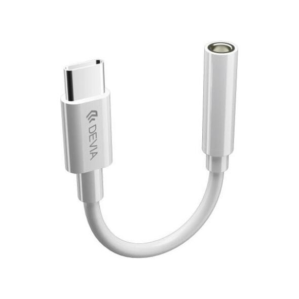 Αντάπτορας Devia EC608 USB C Αρσενικό σε 3.5mm Θηλυκό για Φόρτιση & Hands Free Smart Λευκό 6938595354113 6938595354113 έως και 12 άτοκες δόσεις