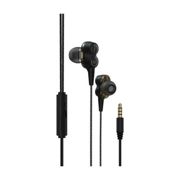 Hands Free Stereo Devia EM009 Dual Speakers 3.5mm Smart Μαύρο 6938595365171 6938595365171 έως και 12 άτοκες δόσεις