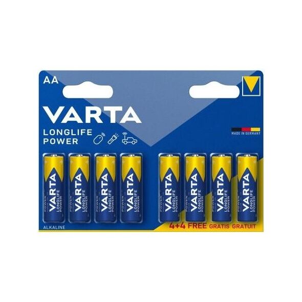 Μπαταρία Alkaline Varta Longlife Power AA LR06 (4+4 τεμ.) 4008496574018 4008496574018 έως και 12 άτοκες δόσεις