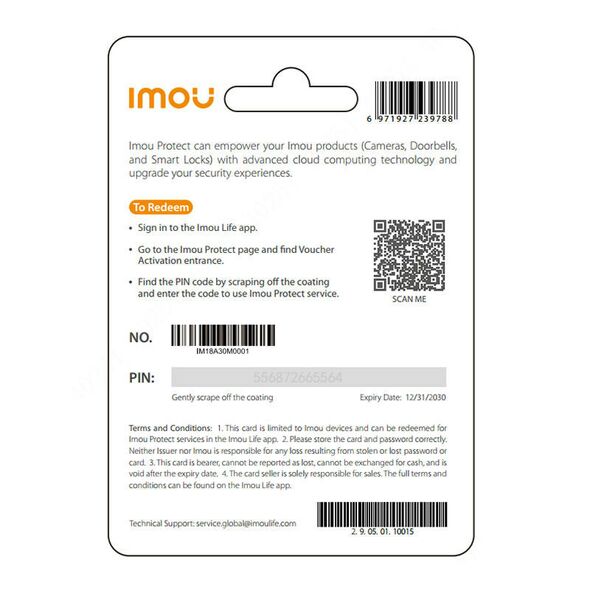 IMOU IMOU Protect Plus Gift Card (Annual Plan) 058125 6971927239795 IOAP έως και 12 άτοκες δόσεις