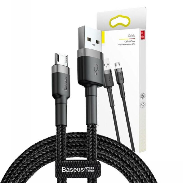 Baseus Baseus Cafule Micro USB cable 2.4A 1m (Gray + Black) 016540 6953156280335 CAMKLF-BG1 έως και 12 άτοκες δόσεις