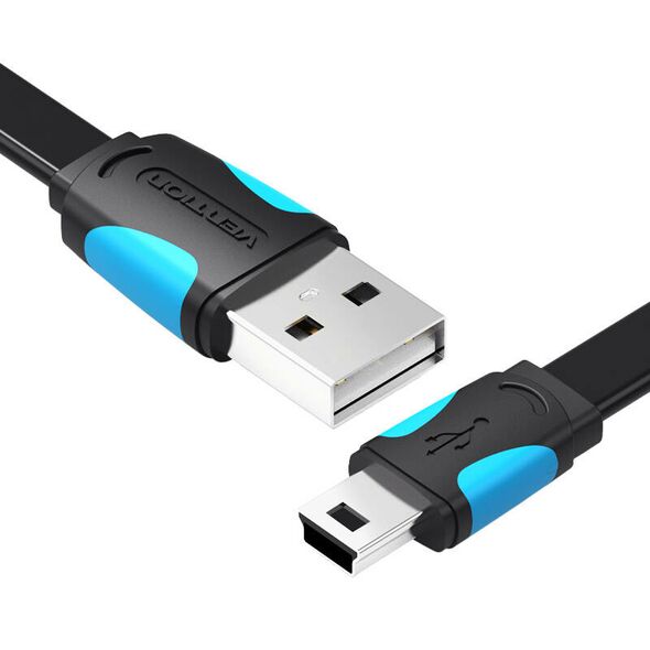 Vention Flat USB 2.0 A to Mini 5-pin cable Vention VAS-A14-B100 2A 1m Black 056725 6922794717251 VAS-A14-B100 έως και 12 άτοκες δόσεις