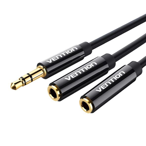 Vention Stereo Splitter 3.5mm Male to 2x 3.5mm Female 0.3m Vention BBSBY Black 056453 6922794738911 BBSBY έως και 12 άτοκες δόσεις