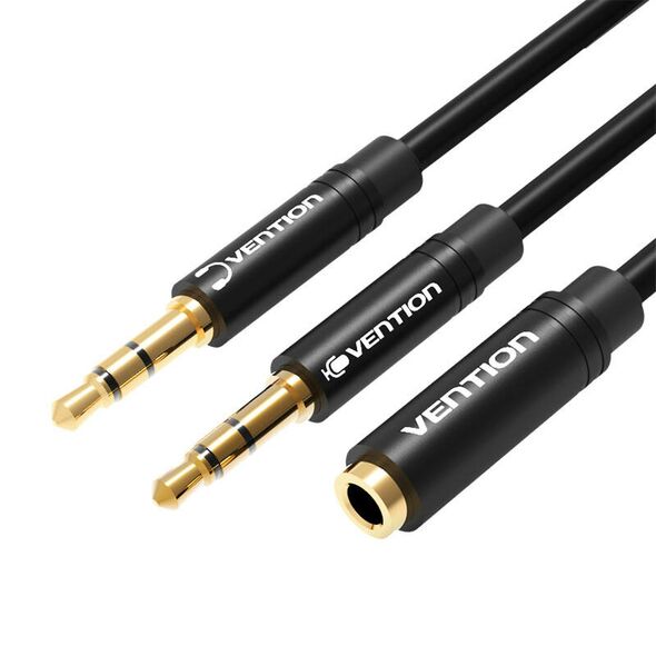 Vention 2x 3.5mm Audio Cable 0.3m Vention BBUBY Black 056455 6922794740945 BBUBY έως και 12 άτοκες δόσεις