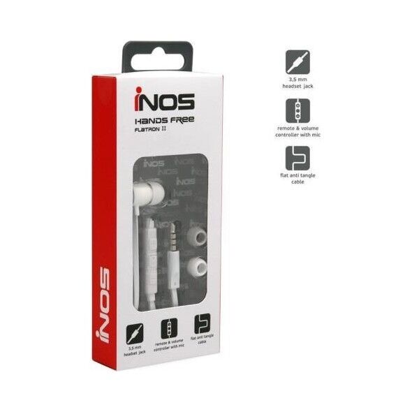 Hands Free Mono inos 3.5mm Flatron II με Μικρά Ακουστικά Λευκό 5205598098124 5205598098124 έως και 12 άτοκες δόσεις