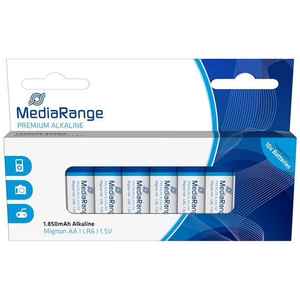 Αλκαλική Μπαταρία MediaRange Premium AA 1.5V (LR6) (10 Pack) (MRBAT105) έως 12 άτοκες Δόσεις