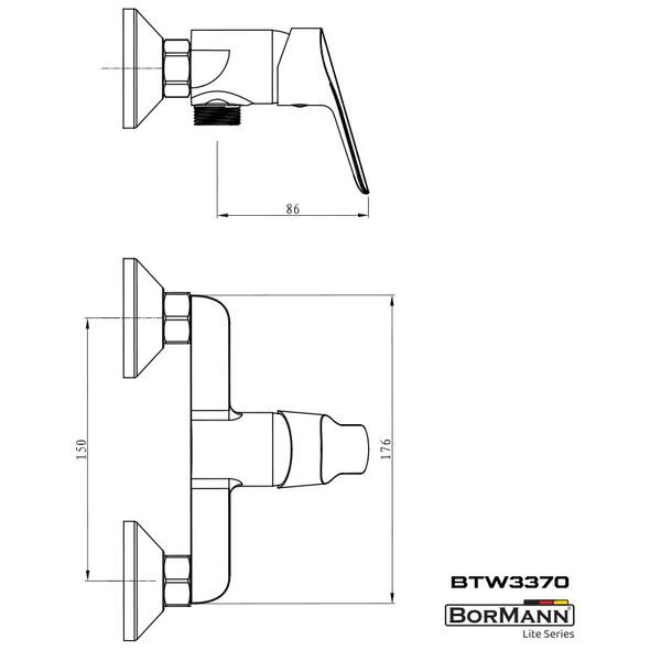 Bormann Btw3370 Μπαταρια Μπανιου Spring, 35mm, Αναμεικτικη, 610g με σετ Ντους 049654 έως 12 Άτοκες Δόσεις