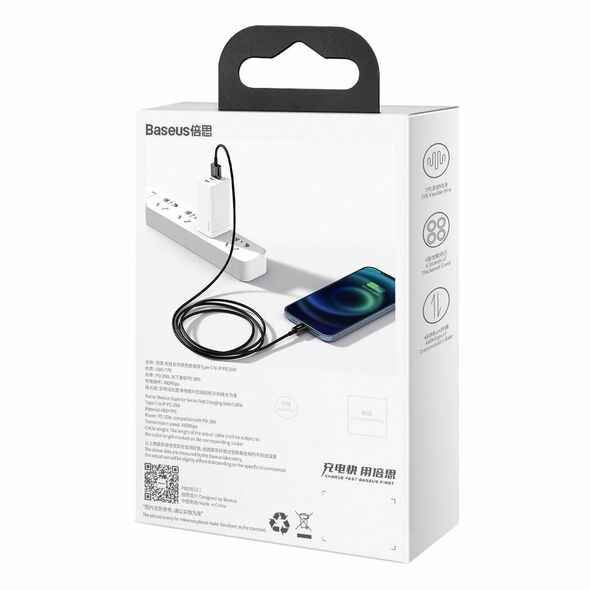 Baseus Baseus Superior Series Cable USB to iP 2.4A 2m (black) 026621  CALYS-C01 έως και 12 άτοκες δόσεις 6953156205451