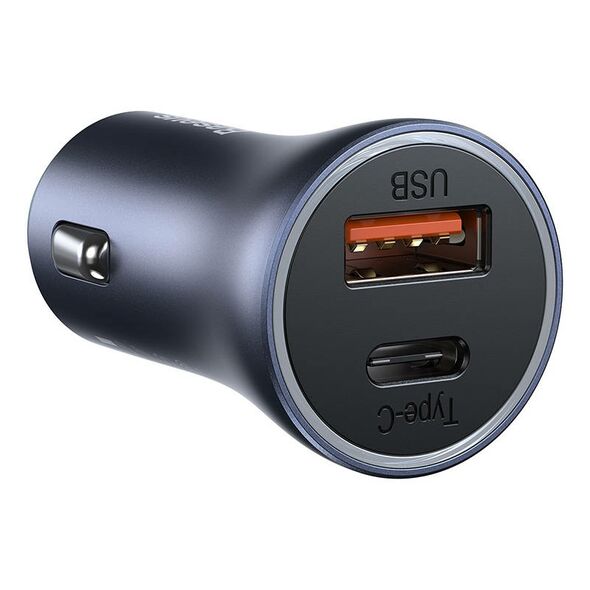 Baseus Baseus Golden Contactor Pro car charger, USB + USB-C, QC4.0+, PD, SCP, 40W (dark gray) with Cable Type-C to iP 1m Black 027237  TZCCJD-B0G έως και 12 άτοκες δόσεις 6953156207639
