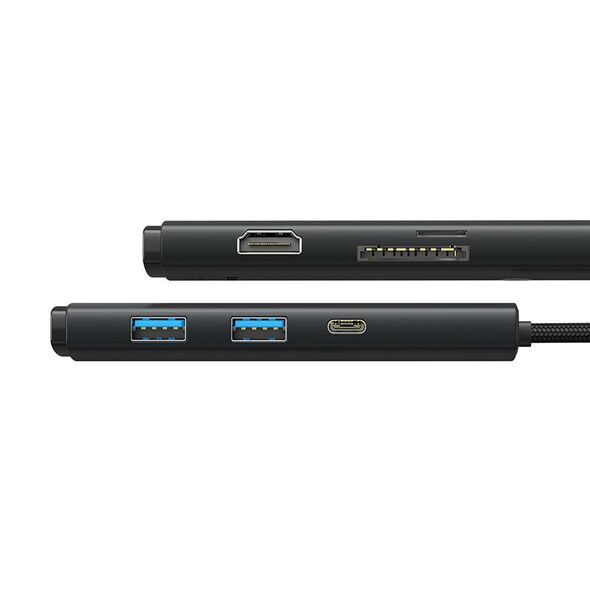 Baseus Hub 6w1 Baseus Lite Series USB-C to 2x USB 3.0 + USB-C PD + HDMI + SD/TF (black) 033108  WKQX050101 έως και 12 άτοκες δόσεις 6932172606343