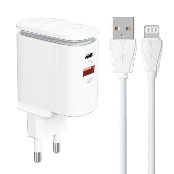 LDNIO Wall charger  LDNIO A2423C USB, USB-C + Lightning cable 042729  A2423C Lightning έως και 12 άτοκες δόσεις 5905316142008