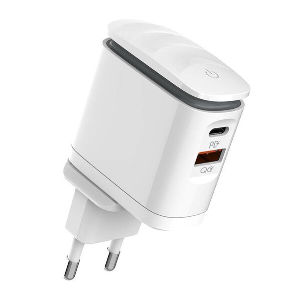 LDNIO Wall charger  LDNIO A2423C USB, USB-C + USB-C - Lightning cable 042732  A2423C Type C to lig έως και 12 άτοκες δόσεις 5905316142039