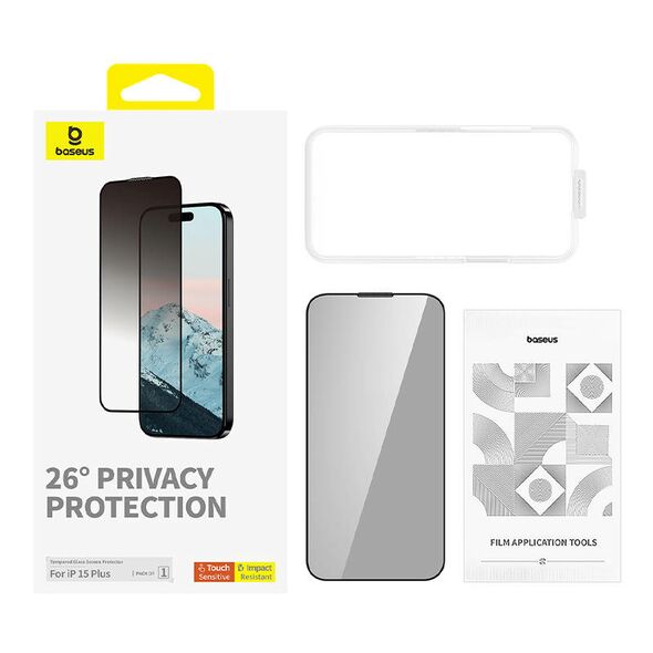 Baseus Privacy Protection Tempered Glass Baseus Diamond iPhone 15 Plus 054906  P60057405203-02 έως και 12 άτοκες δόσεις 6932172642648