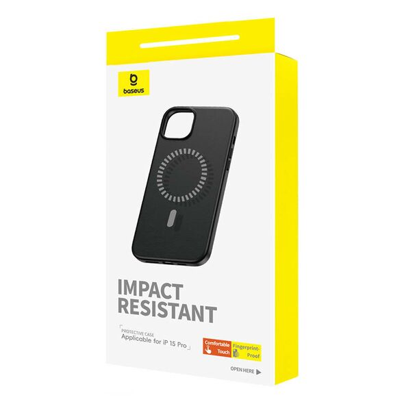 Baseus Magnetic Phone Case for iPhone 15 Pro Baseus Fauxther Series (Black) 054869  P60157305113-01 έως και 12 άτοκες δόσεις 6932172641252