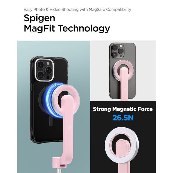 Spigen Selfie Stick Compatibil MagSafe, 67cm - Spigen S570W - Misty Rose 8809896747127 έως 12 άτοκες Δόσεις