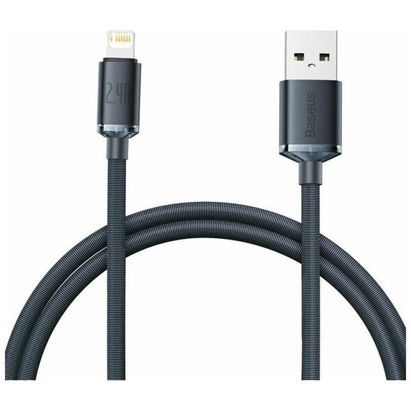 Baseus Crystal Shine Braided USB to Lightning Cable Μαύρο 1.2m (CAJY000001) (BASCAJY000001) έως 12 άτοκες Δόσεις