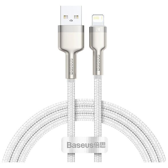 Baseus Braided USB to Lightning Cable Λευκό 1m (CALJK-A02) (BACALJKA02) έως 12 άτοκες Δόσεις