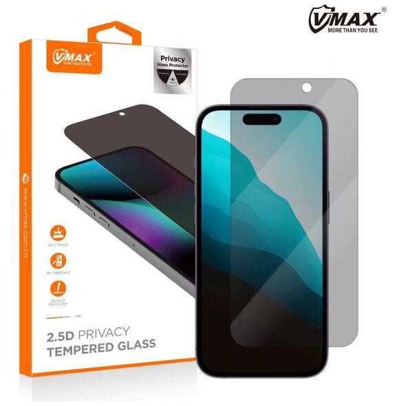 Vmax tempered glass 0.33mm 2,5D high clear privacy glass for iPhone XR / 11