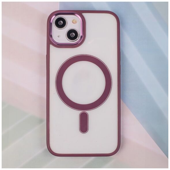 Satin Clear Mag case for iPhone 14 6,1&quot; purple