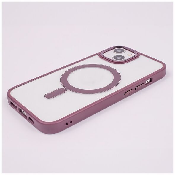 Satin Clear Mag case for iPhone 14 6,1&quot; purple
