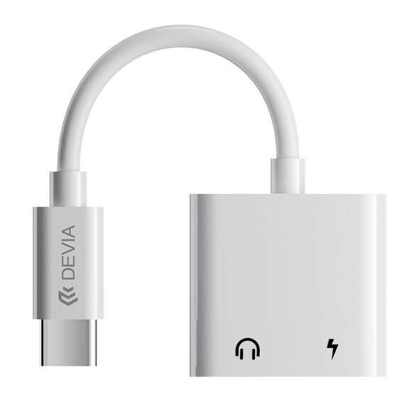 Devia adapter Smart USB-C - USB-C (port) + USB-C (port) white