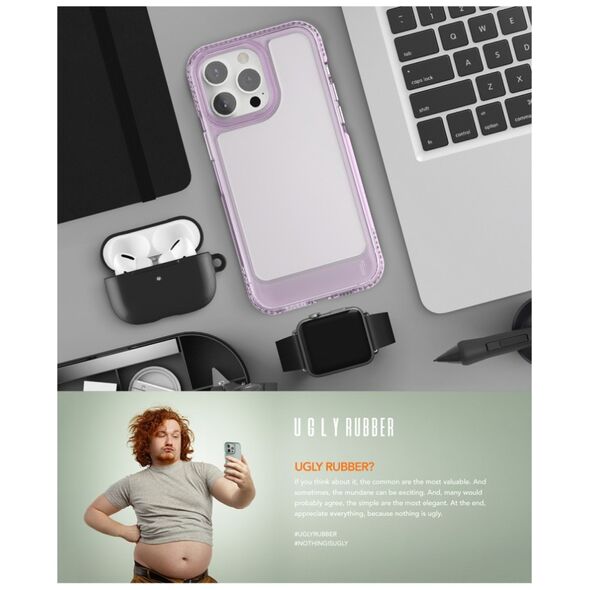 Ugly Rubber UMODEL case for iPhone 15 Pro 6,1&quot; clear pink