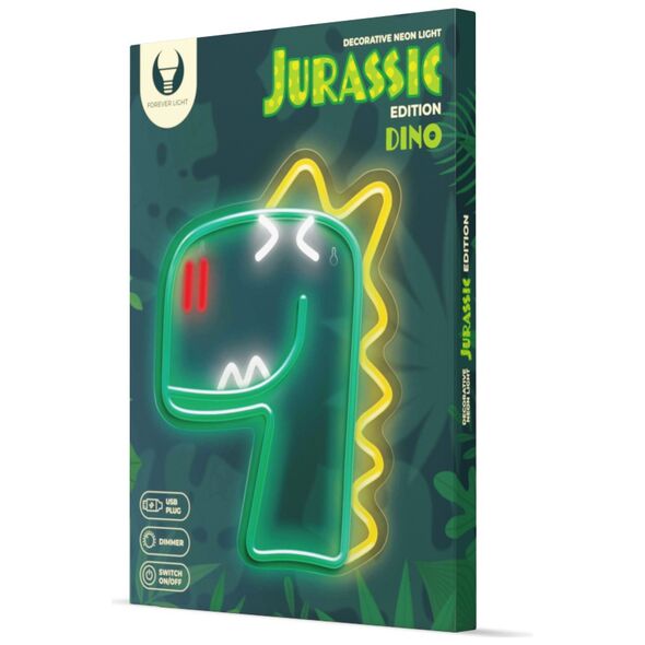 Neon PLEXI LED JURASSIC DINO green FLNJ02 Forever Light
