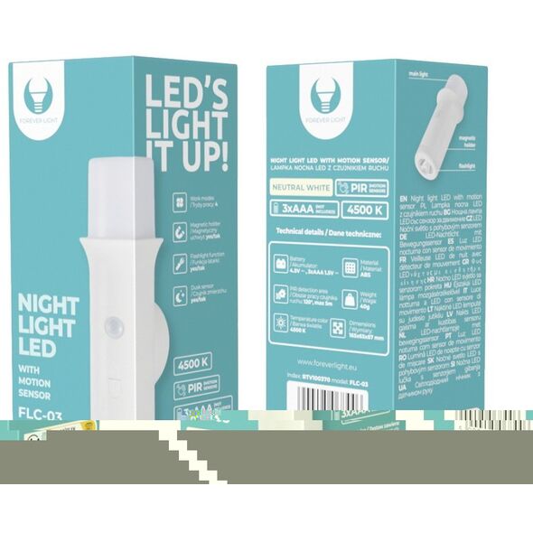 Wardrobe LED Light FLC-03 PIR 3xAAA Forever Light