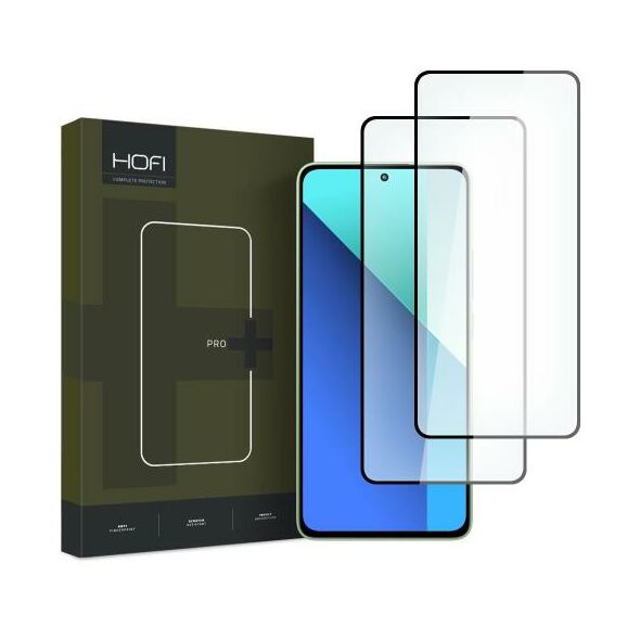 Tempered Glass Full Face Hofi Premium Pro+ Xiaomi Redmi Note 13 5G/ Note 13 Pro 4G/ 13 Pro 5G Μαύρο (2 τεμ.) 5906302305292 5906302305292 έως και 12 άτοκες δόσεις