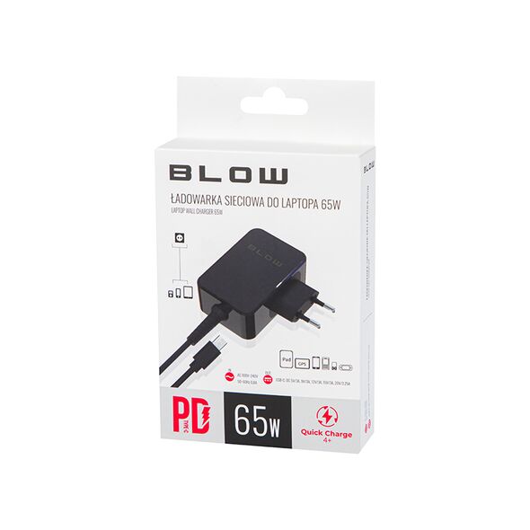 BLOW Φορτιστής laptop USB-C PD 65W Blow  έως 12 άτοκες Δόσεις DM-76-016