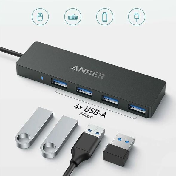 Anker Anker - Docking Station (A8309G11) - Type-C to 4x USB, 5Gbps, Plug-and-Play, 20cm - Black 0194644177737 έως 12 άτοκες Δόσεις