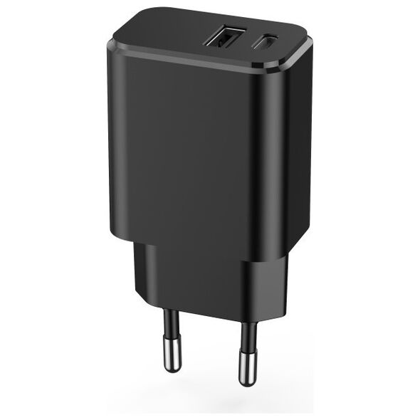 Setty charger 1x USB + USB-C 3A 20W black