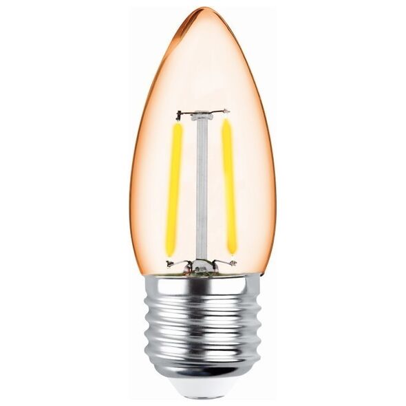 LED Bulb Filament E27 C35 2W 230V 2200K 180lm COG gold Forever Light