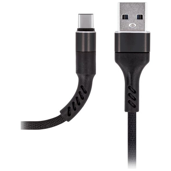 Maxlife MXUC-01 cable USB - USB-C 1,0 m 2A black nylon