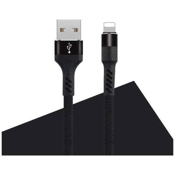Maxlife MXUC-01 cable USB - Lightning 1,0 m 2A black nylon