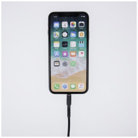 Maxlife MXUC-01 cable USB - Lightning 1,0 m 2A black nylon