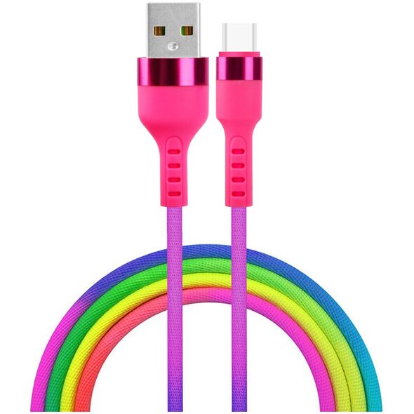 Setty USB - USB-C cable 1,2 m 2,1A KNA-C-1.22.113 rainbow