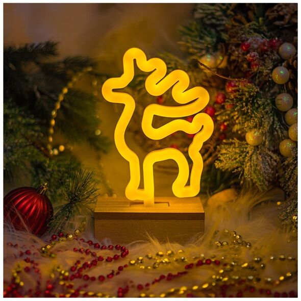 Neon Wood Stand LED DEER warm white FLNW02 Forever Light