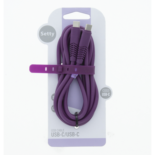 Setty cable USB-C - USB-C 1,5 m 2,1A KSC-C-1.5219 purple