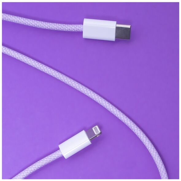 Maxlife MXUC-06 cable USB-C - Lightning 1,0 m 20W purple nylon