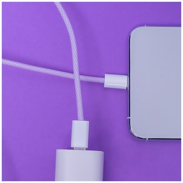 Maxlife MXUC-06 cable USB-C - Lightning 1,0 m 20W purple nylon