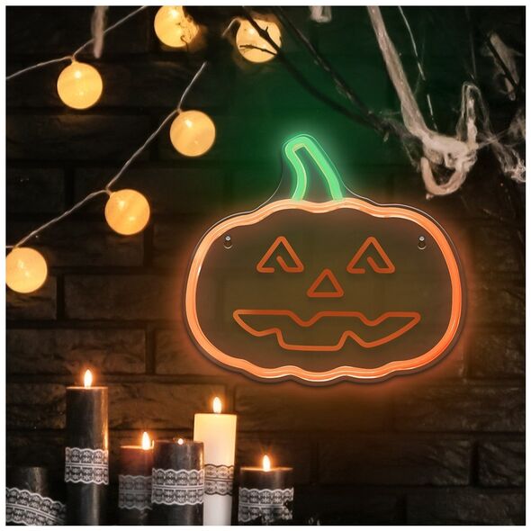 Neon PLEXI LED HAPPY PUMPKIN orange green FPNE10 Forever Light