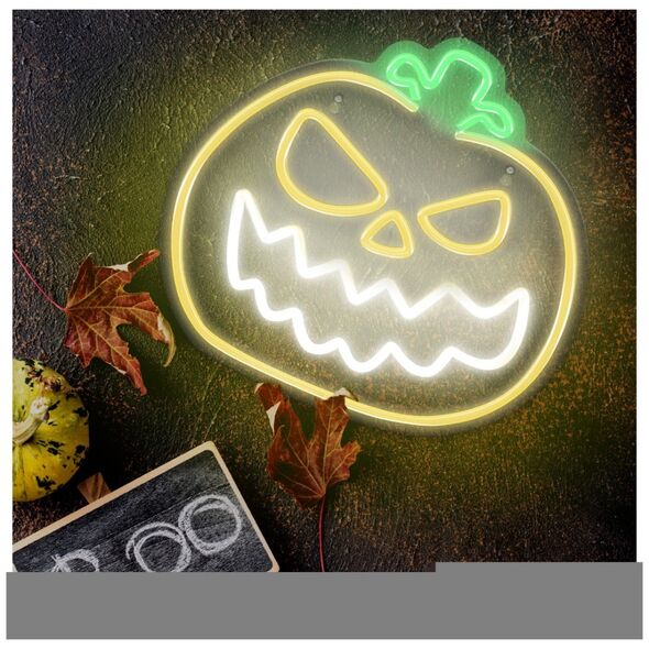 Neon PLEXI LED ANGRY PUMPKIN yellow white FPNE14 Forever Light