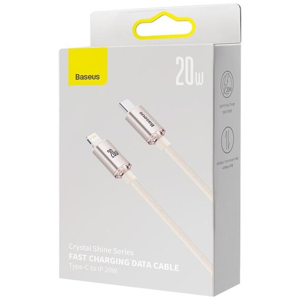 Baseus cable Crystal Shine USB-C - Lightning 1,2 m 20W pink