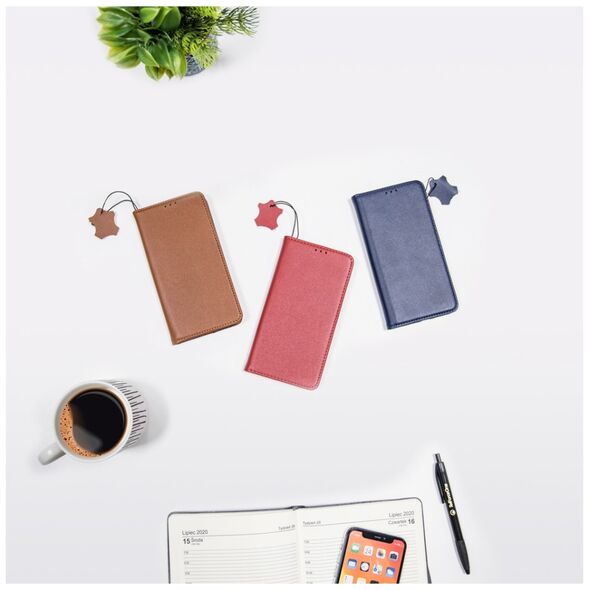Genuine Leather Smart Pro case for Samsung Galaxy S21 FE maroon