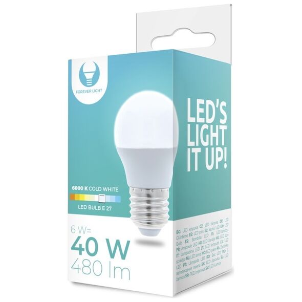 LED Bulb E27 G45 6W 230V 6000K 480lm Forever Light
